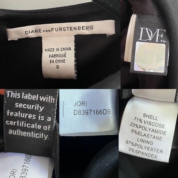 DIANE Von FURSTENBERG Sleeveless Jori V-Back Knee Length Sheath Dress Black 0 - Picture 6 of 7